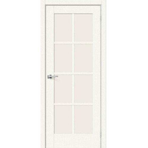 Межкомнатная дверь эко шпон prima Прима-11.1 остекленная White Wood mr.wood