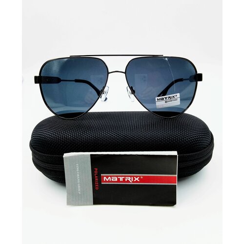 фото Солнцезащитные очки matrix, авиаторы, оправа: металл, черный