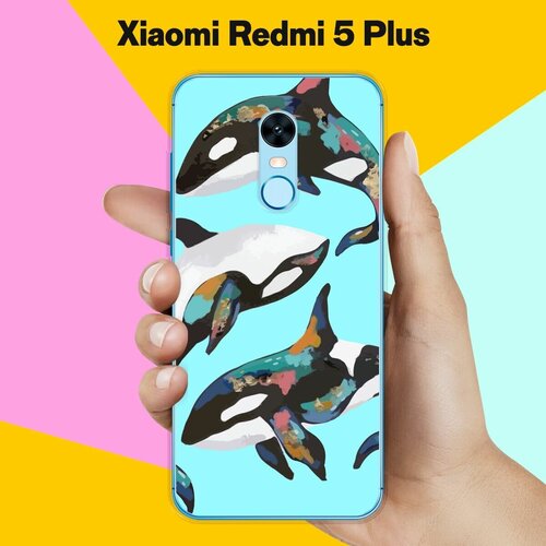 Силиконовый чехол на Xiaomi Redmi 5 Plus Косатки / для Сяоми Редми 5 Плюс