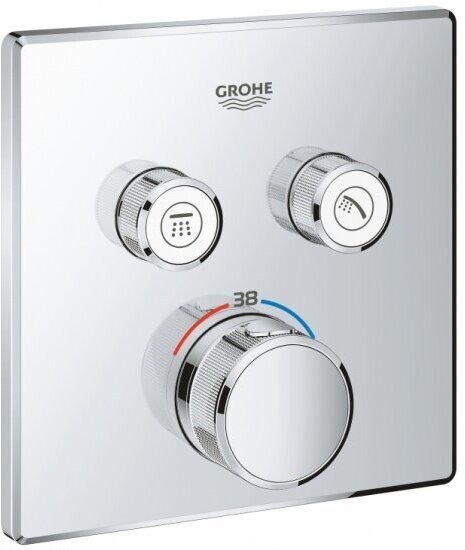 Внешняя панель термостата Grohe Grohtherm SmartControl на 2 выхода (29124000)