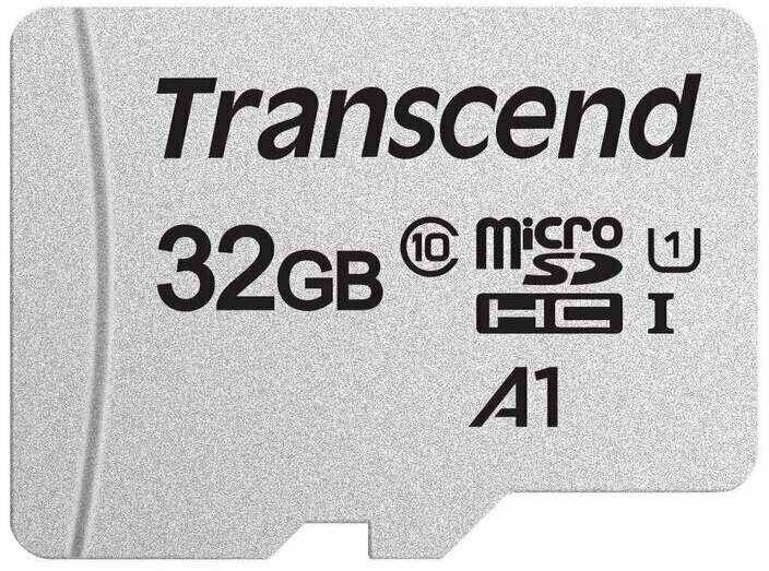 Карта памяти 32 ГБ Transcend micro SDHC TS32GUSD300S-A Class 10 UHS-I U3, 887553