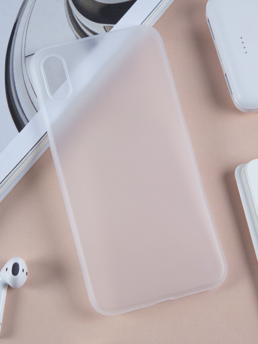 Чехол для Apple iPhone X / Ультратонкая накладка на Айфон Икс, полупрозрачная, (белый)