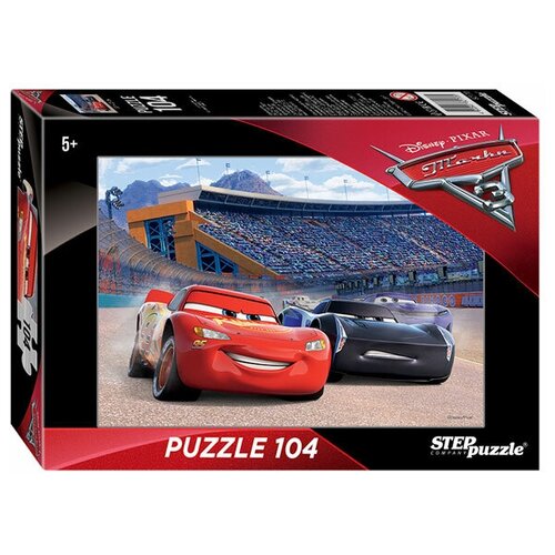 Пазл Step puzzle Disney Тачки - 3 (82170), 104 дет., 20х14х3.5 см, разноцветный пазл step puzzle disney доктор плюшева 82133 104 дет разноцветный