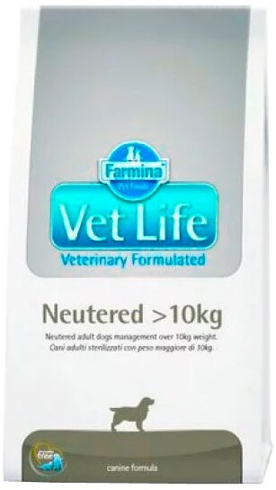 Farmina Vet Life Dog Neutered +10kg ветеринарный диетический сухой корм для взрослых стерилизованных или кастрированных собак с весом более