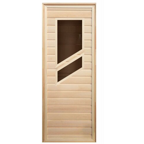 Дверь липа с 2-мя косыми стеклами коробка Листва 1900х700 10347₽