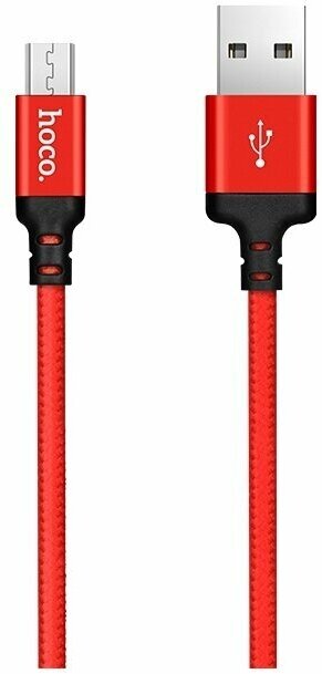 Кабель USB MicroUSB Hoco X14 (2 метра) <красный>