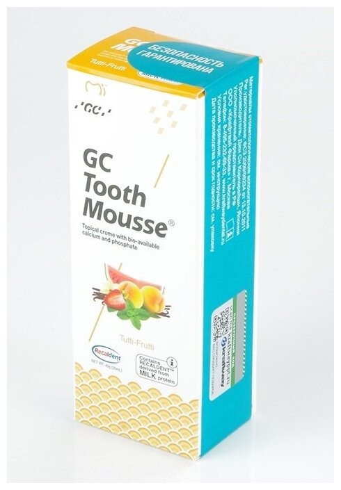 Зубной гель GC Tooth Mousse (Тусс Мусс) для восстановления эмали, мультифрукт, 35мл