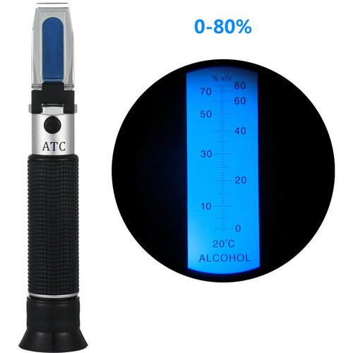 Рефрактометр измерения спирта (0-80°C)