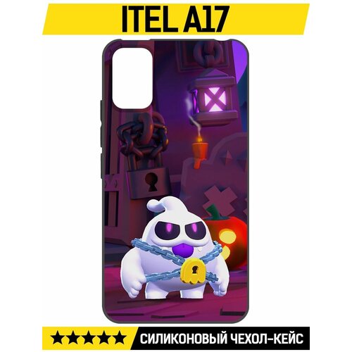 Чехол-накладка Krutoff Soft Case Brawl Stars - Призрак Скуик для ITEL A17 черный чехол накладка krutoff soft case brawl stars призрак скуик для realme 11 pro черный