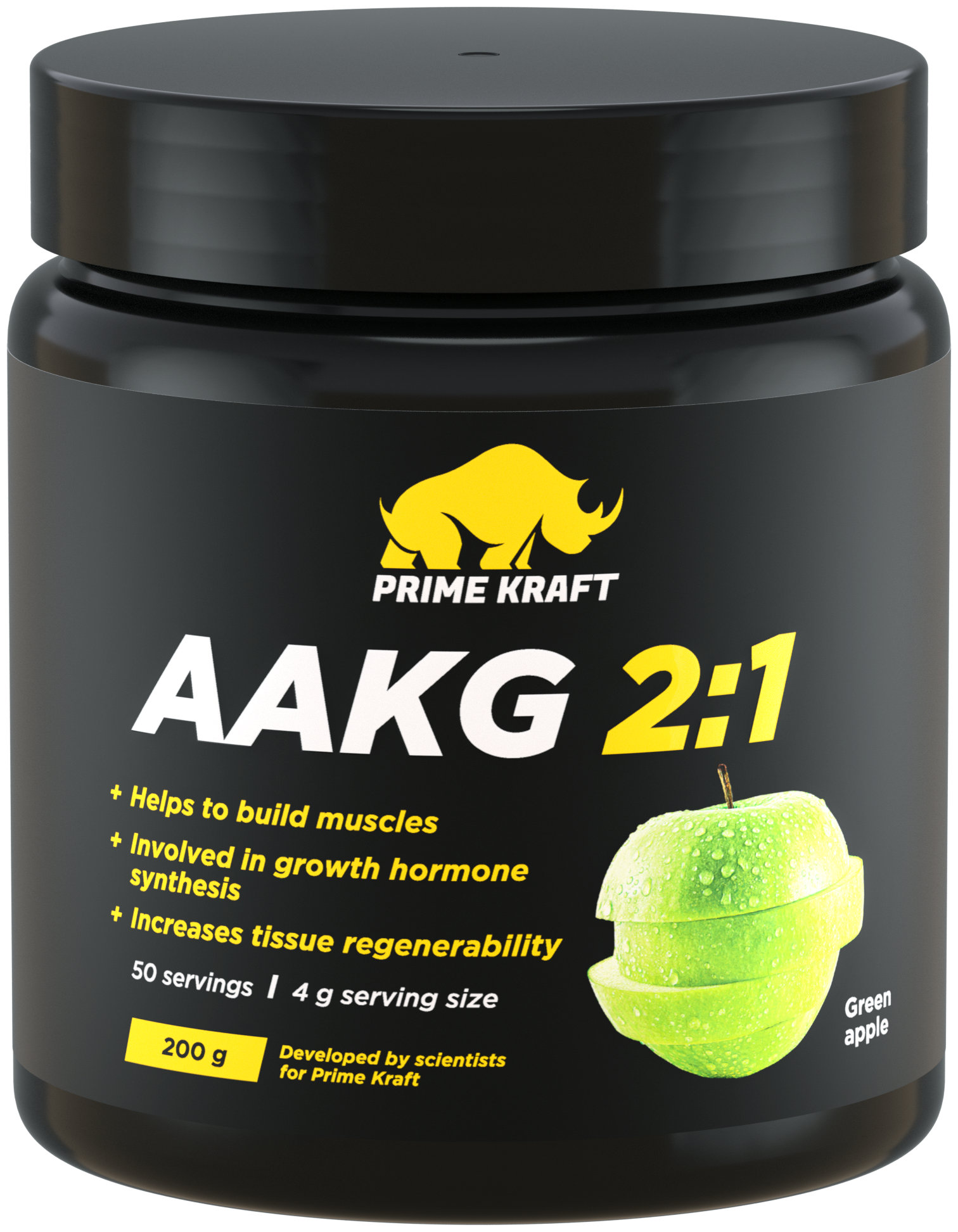 Аминокислотный комплекс Prime Kraft AAKG 2:1, зеленое яблоко, 200 гр.