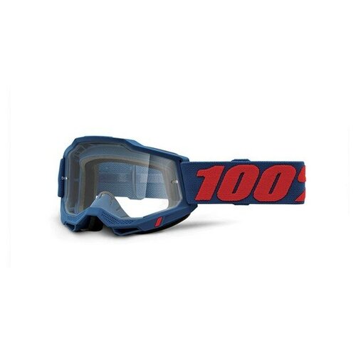 Кроссовые очки, маска 100% Accuri 2 Goggle Odeon, синие, с прозрачным стеклом.