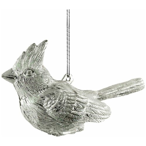 Набор елочных игрушек ErichKrause Птица серебряная 47804, серебряный, 7 см