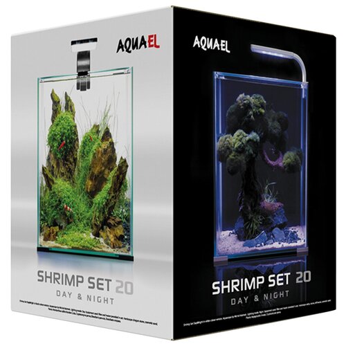 Аквариум AQUAEL SHRIMP SET SMART LED PLANT ll 20 набор без крышки черный 19л