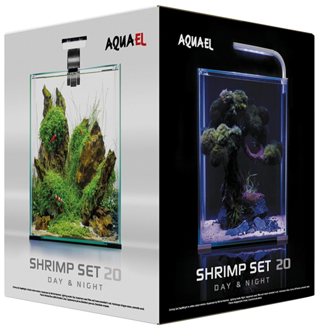 Aквариум AQUAEL SHRIMP SET DAY&NIGHT 20 черный (19 л), с оборудованием