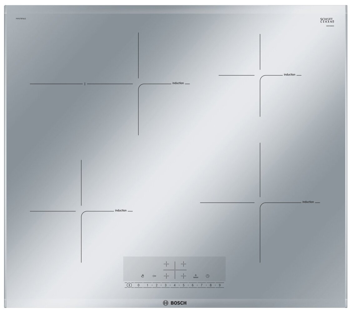 Индукционная варочная панель Bosch PIF679FB1E, серебристый