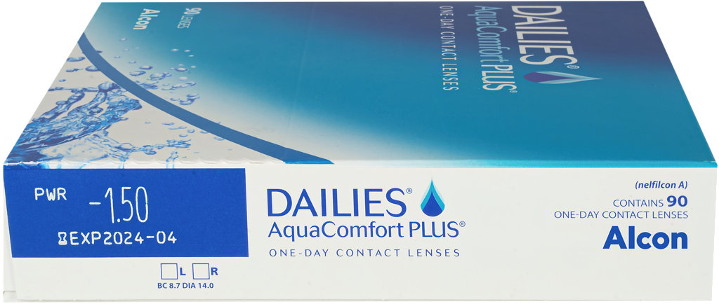 Контактные линзы Alcon Dailies AquaComfort PLUS, 90 шт., R 8,7, D -8