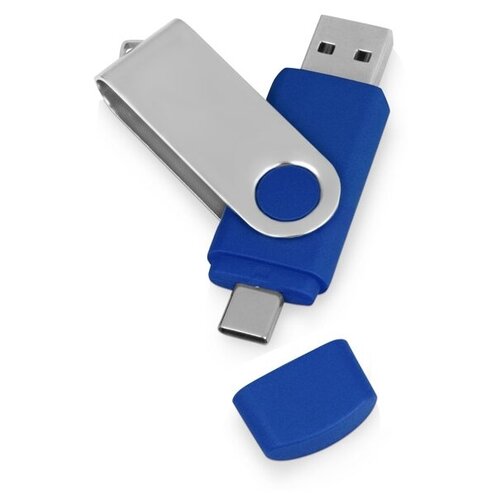 USB3.0/USB Type-C флешка на 16 Гб Квебек C, синий