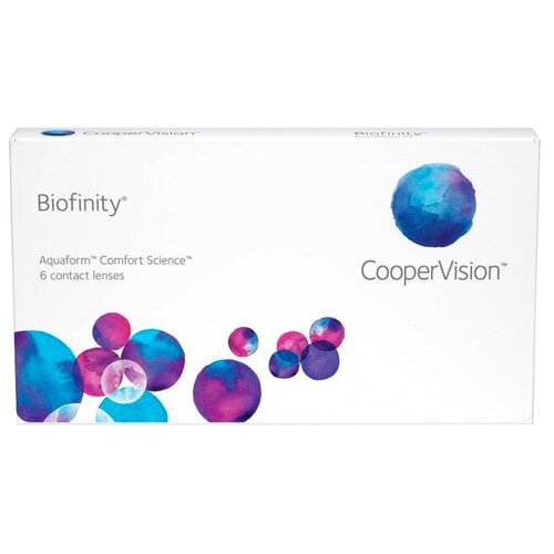 Купить Контактные линзы Biofinity 6 линз R 8, 6 D -5, 50, CooperVision, бесцветный, комфилкон а