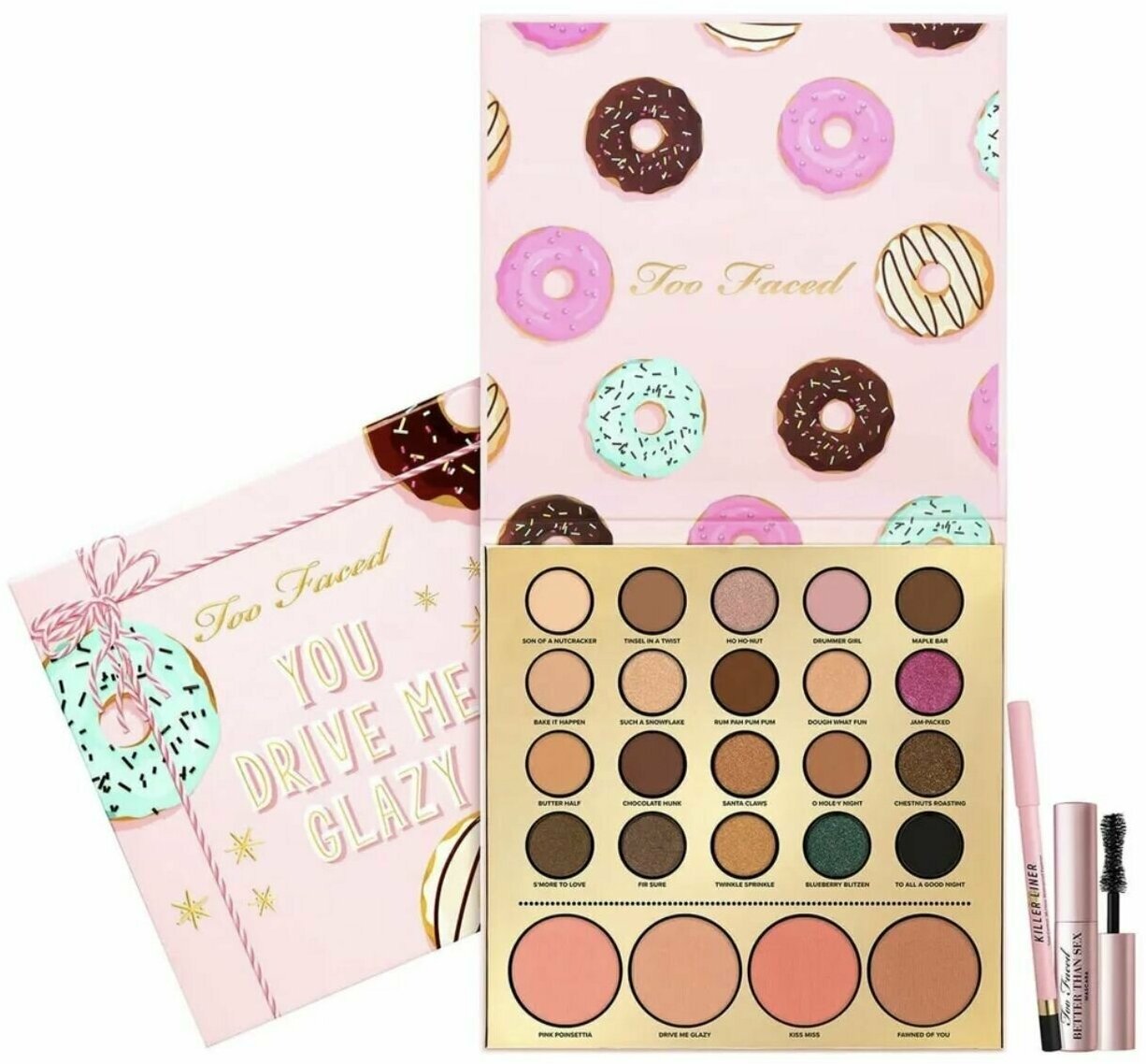 Too Faced набор для макияжа лица и глаз YOU DRIVE ME GLAZY limited edition makeup collection