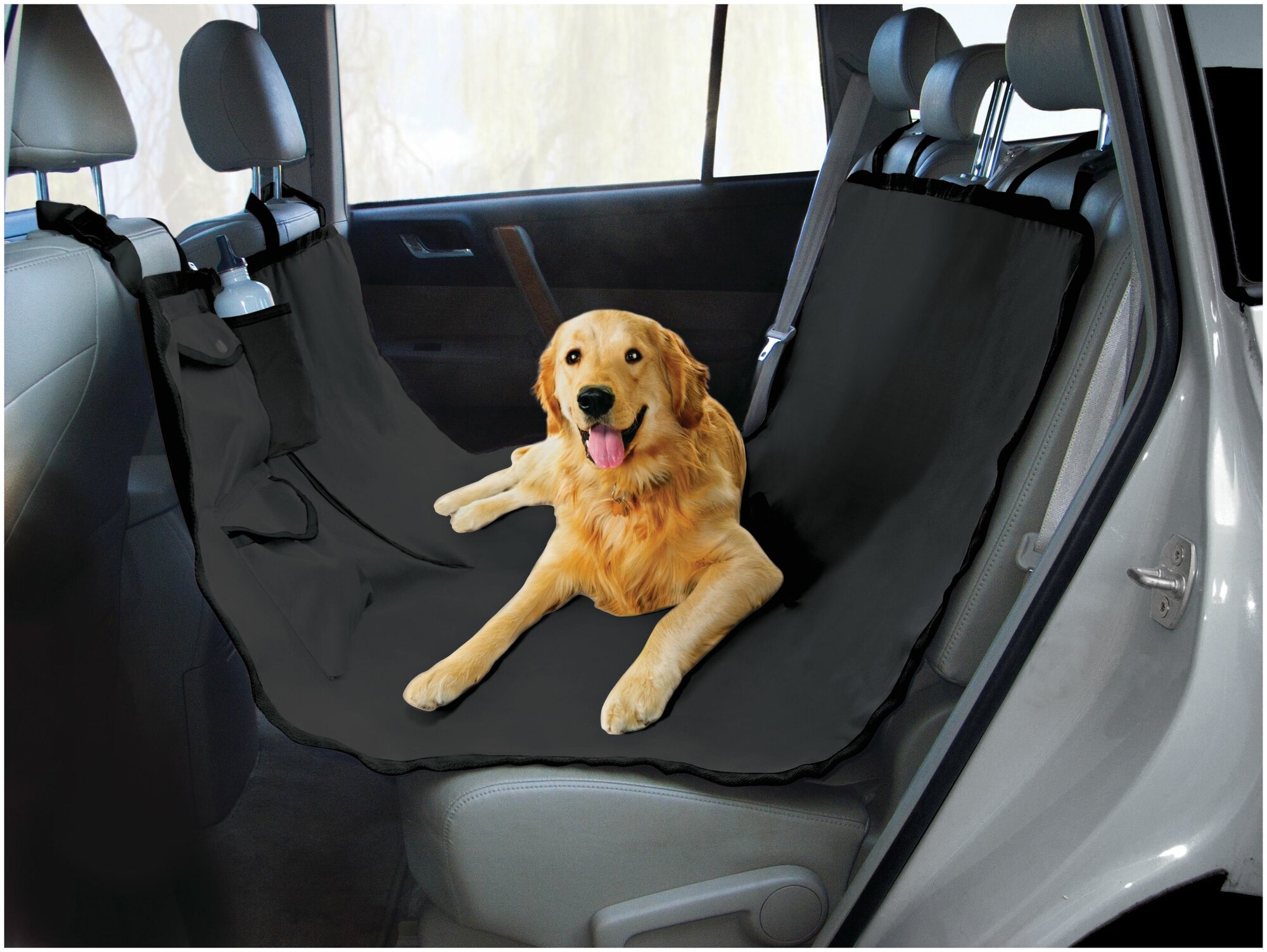 Коврик для собак в машину PET SEAT COVER 144х144 см / Водонепроницаемый авто-коврик черный VITtovar