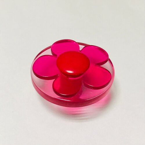 Ручка-кнопка, 38*24мм, цвет розовый, оттенок малиновый, материал металл+пластик