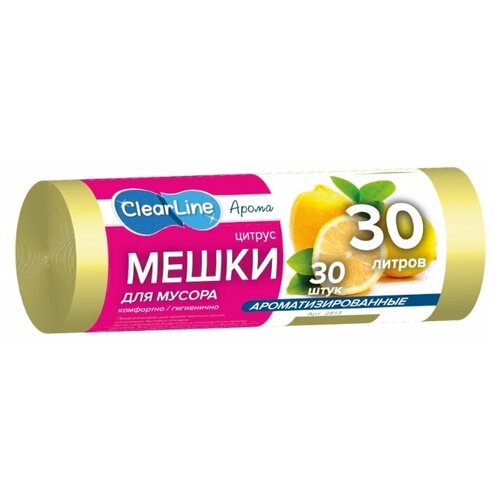 Мешки для мусора Clear Line Арома 30 л, 30 шт., желтый