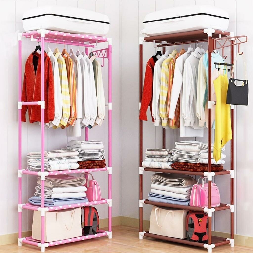 Напольная вешалка-стойка GEEK LIFE, вешалка для хранения вещей (одежды) 170х35х55 см, розовый - фотография № 2