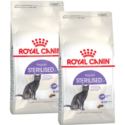 Сухой корм ROYAL CANIN STERILISED 37 для взрослых кастрированных котов и стерилизованных кошек (0,2 кг + 0,2 кг)