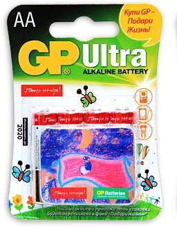 Батарейка GP 15AUGL Ultra Alkaline (AA, 4 шт) (15AUGL-2CR4)