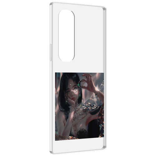 Чехол MyPads девушка-с-алмазом для Samsung Galaxy Z Fold 4 (SM-F936) задняя-панель-накладка-бампер