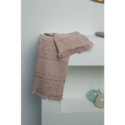 Полотенце бамбуковое тонкое, Pavia Home, Mirella, 90x150 см, пудровый, хлопковое
