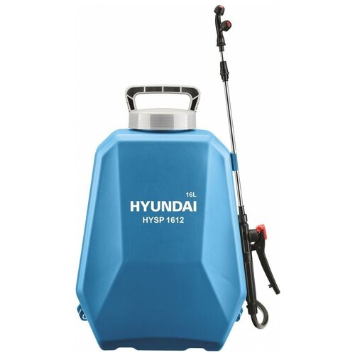Опрыскиватель Hyundai HYSP 1612, аккумуляторный, ранцевый, 16л, голубой/серый