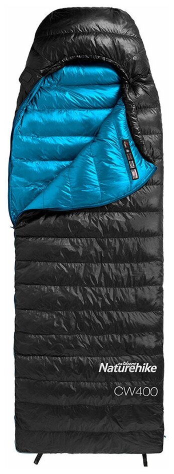 Мешок спальный Naturehike Ultralight CW400 M , 210х75 см, (правый) (ТК: +5°C), черный