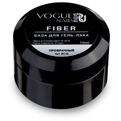 Vogue Nails Базовое покрытие Fiber база, прозрачный, 15 мл база для гель лака patrisa nail fiber base прозрачная со стекловолокном 12 мл