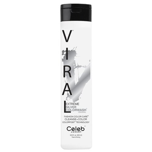 Celeb Luxury Viral Colorwash: Красящий шампунь для яркости цвета волос (Viral Shampoo), EXTREME silver-серебрянный / 244 мл