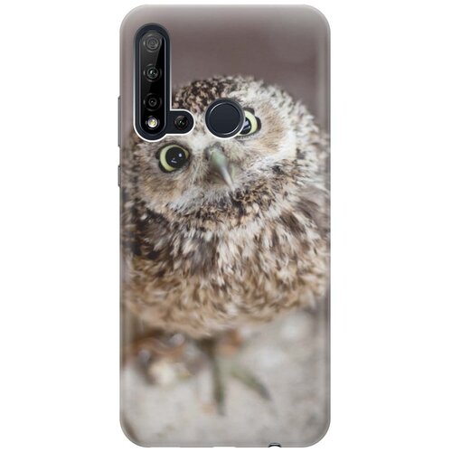 фото Gosso ультратонкий силиконовый чехол-накладка для huawei nova 5i / p20 lite (2019) с принтом "удивленная сова"