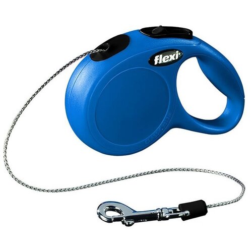 flexi flexi рулетка трос для собак синяя 20кг 8м Поводок-рулетка для собак Flexi Classic M 8 м синий