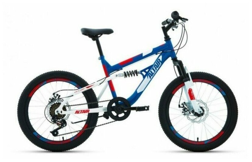 Велосипед Altair MTB FS 20 D (20' 6 ск. рост. 14') 2022, синий/красный, RBK22AL20048