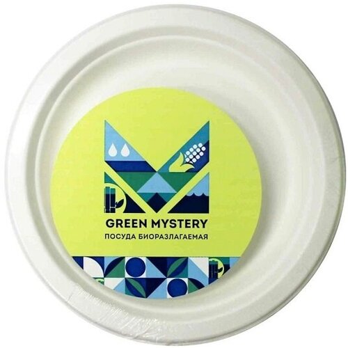 Тарелка круглая белая 6шт сахарный тростник Green mystery