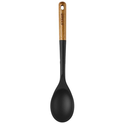 фото Силиконовая сервировочная ложка с деревянной ручкой, 31 см, черный, серия аксессуары, staub