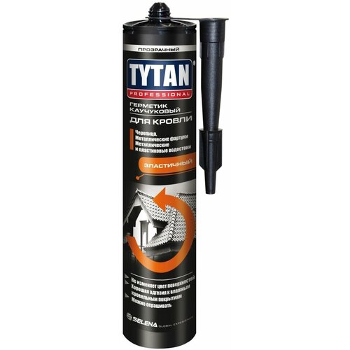 герметик tytan каучуковый для кровли 310 мл коричневый 330 гр Герметик каучуковый для кровли бесцветный 310 мл TYTAN Professional