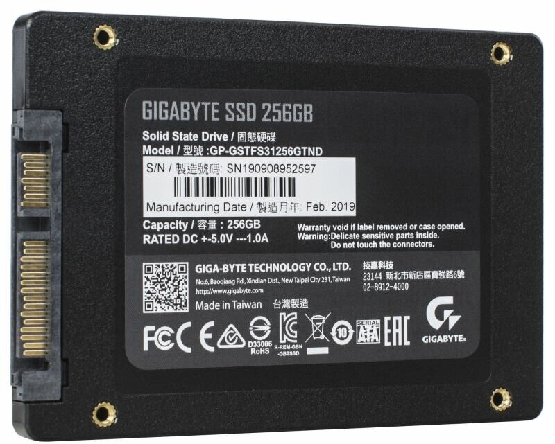 Твердотельный накопитель GIGABYTE 256 ГБ SATA SSD 256GB (GP-GSTFS31256GTND)