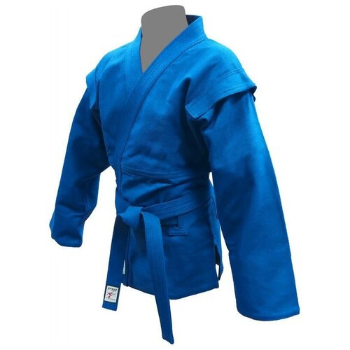 Куртка  для самбо РЭЙ-СПОРТ с поясом, сертификат ВФС, размер 52, синий