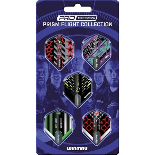 Набор из 5-ти комплектов оперений для дротиков Дартс Winmau Prism Player Collection 8140