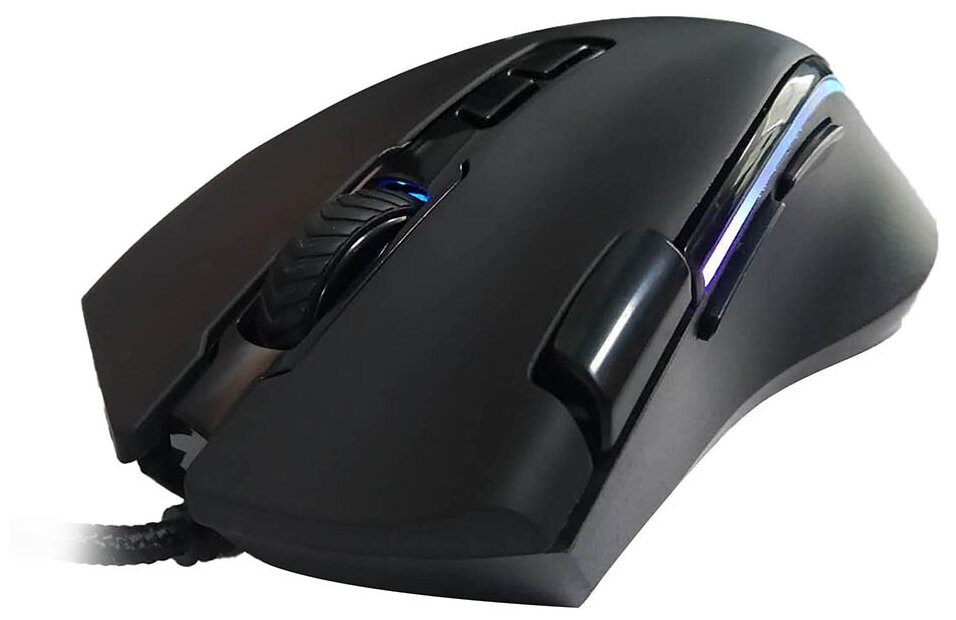 Мышь HIPER Genome GM-1 проводная оптическая 4800 dpi USB 7 кнопок RGB подсветка цвет черный