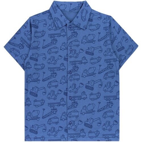 фото Рубашка с коротким рукавом для мальчика синяя 92-98 artana-baby