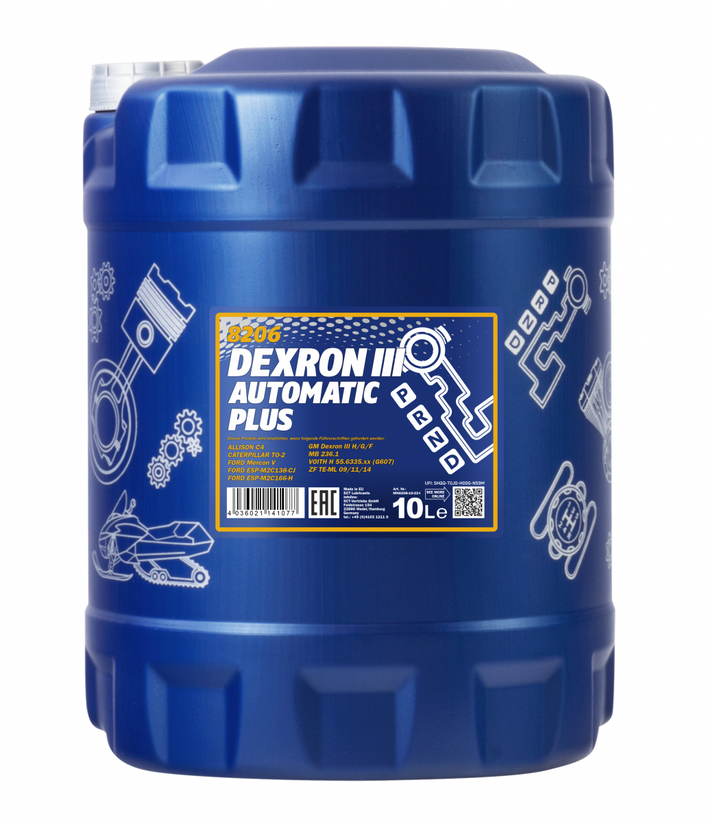 Синтетическое трансмиссионное масло АКПП (ATF) Mannol Dexron III Plus, 10 л