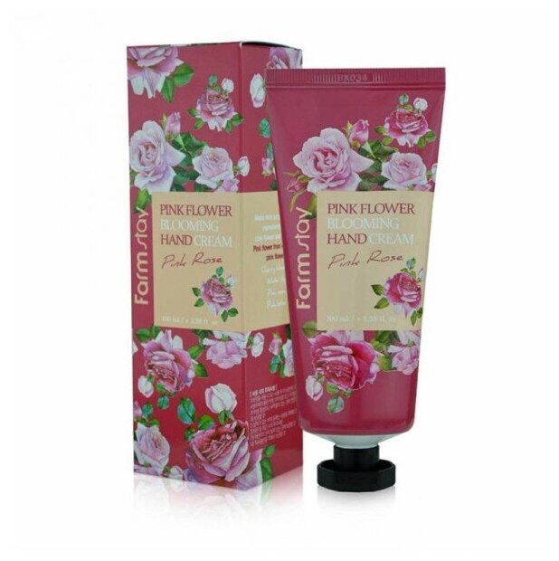 Крем для рук с экстрактом розы FarmStay Pink Flower Blooming Hand Cream Pink Rose, 100мл - фото №17