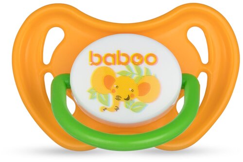 Пустышка силиконовая анатомическая baboo Safari 0+ м, оранжевый