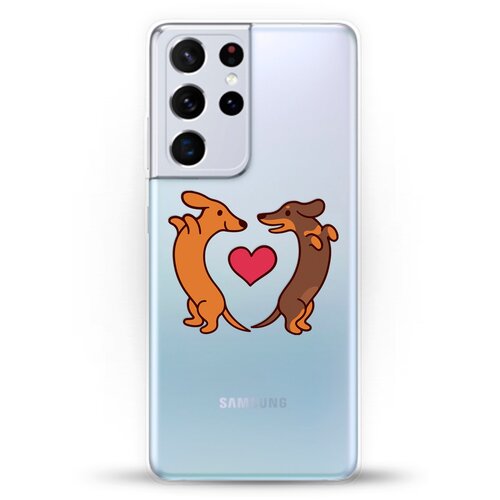 фото Силиконовый чехол love таксы на samsung galaxy s21 ultra andy & paul